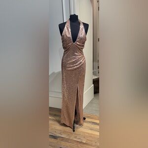 Sequin Rose Gold Gown NEW Sz M